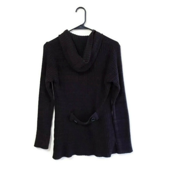 Brittany Black sweater brown medium hood buttons - Picture 4 of 4